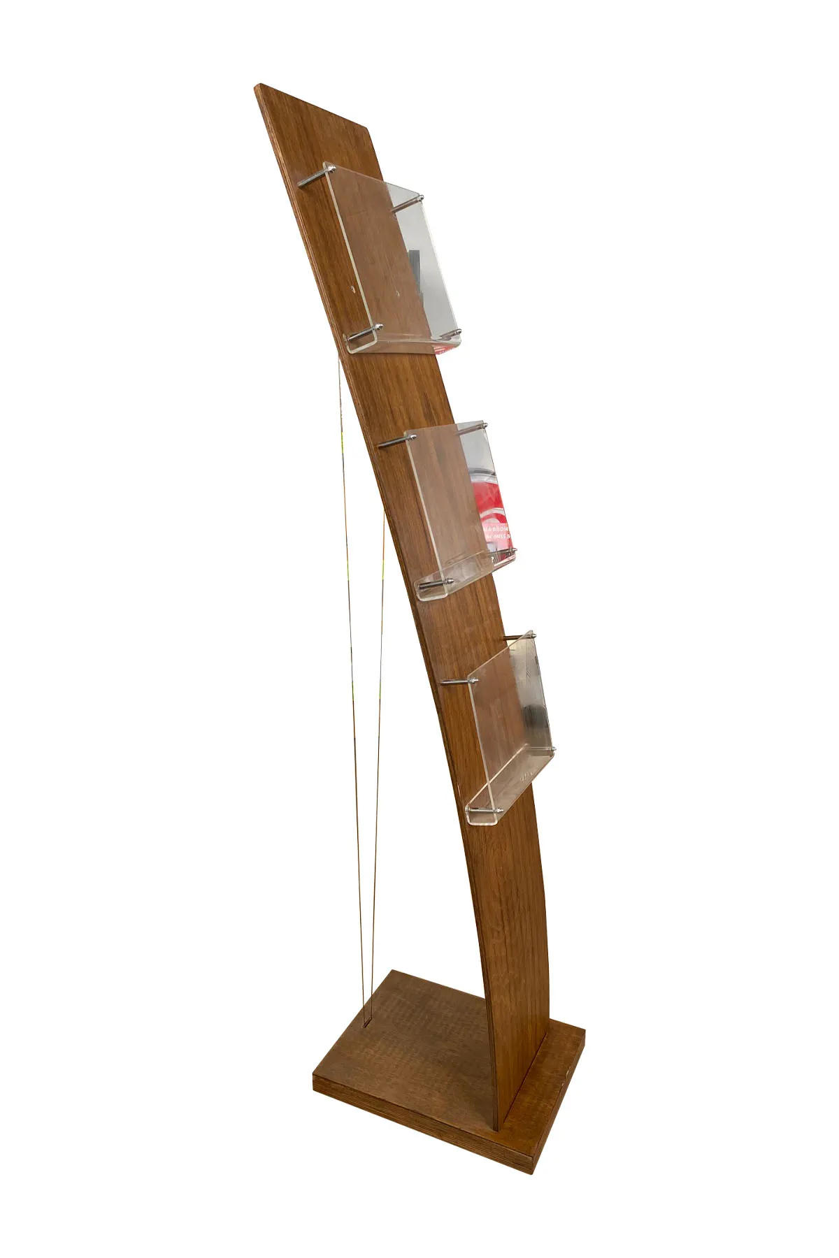 Ahşap Germe Katalog Standı Üç Raflı – 2